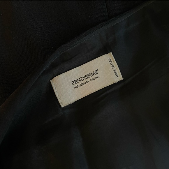 Vintage Fendi Fendissime Logo Printed Black Maxi Skirt with Zipper Pockets - Picture 10 of 12